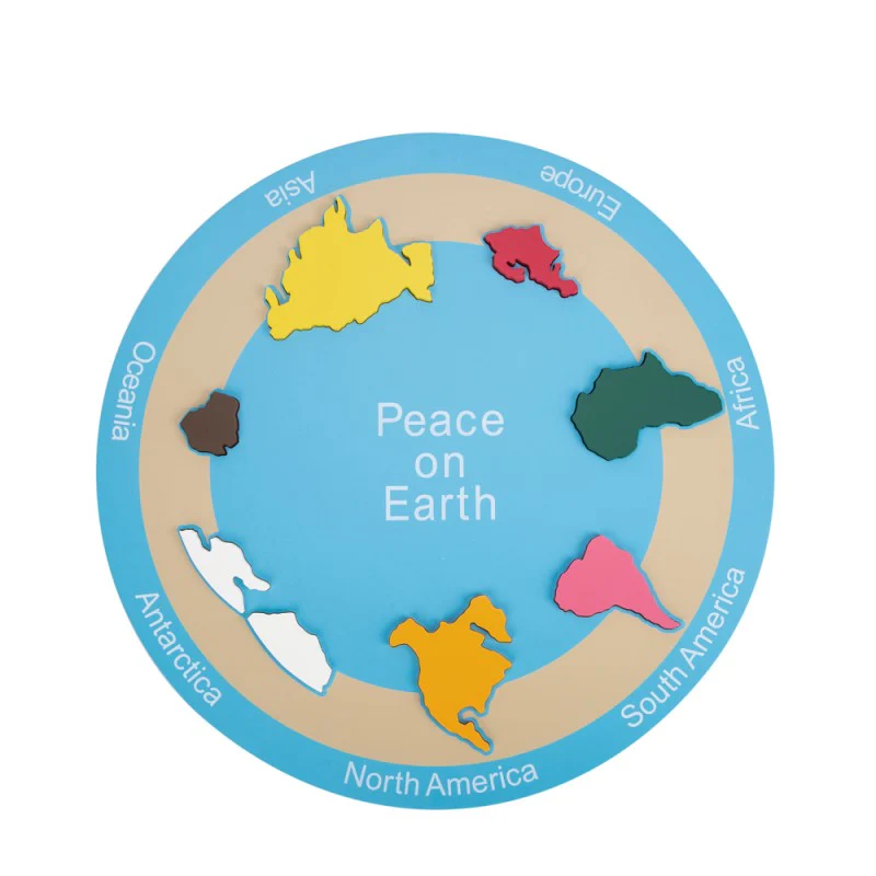 Puzzle Map World - ADENA Montessori 7-Kontinent-Platte, pädagogisches Weltkarten-Puzzle für