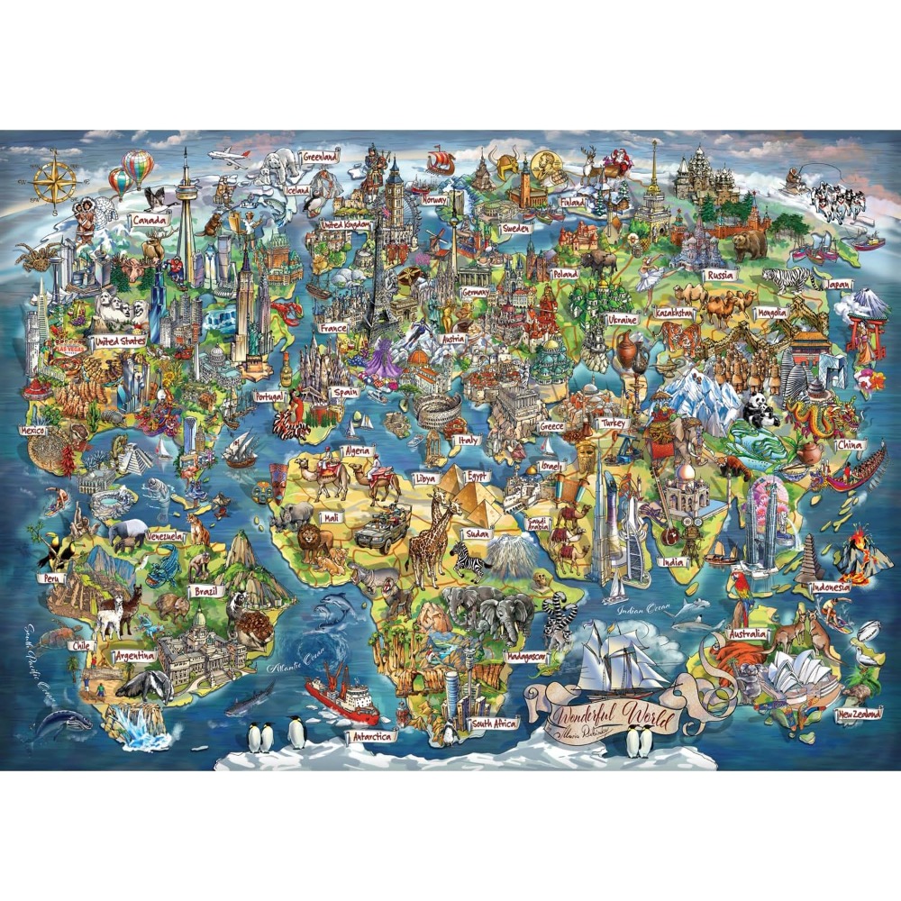 500/1000/1200/2000 Teile Puzzl – Puzzle Map World Bewertung und Preis