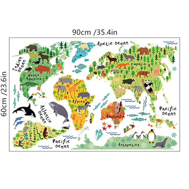 Cartoon Tier-Weltkarte Vinyl-W – Puzzle Map World Bewertung und Preis